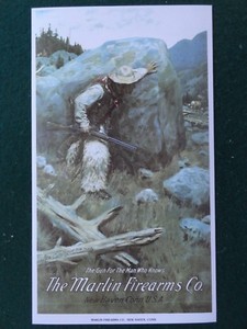  Marlin Firearms Advertising Poster Elk Hunting, Philip R Goodwin artist 