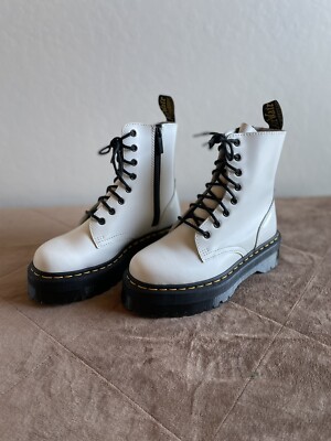 Dr martens, Jadon Smooth Leather boots, White, Size 4UK US