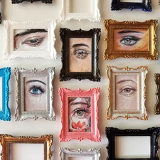 Framed ACEO SET Girl Eye Original miniature tear drop