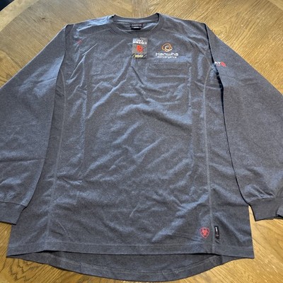 Ariat FR CAT 2 10027888 Charcoal Heather Men's Crew LS T-Shirt Size XL