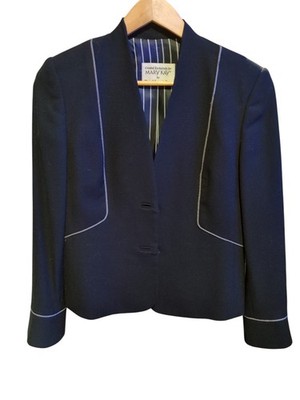 VTG Mary Kay Blazer Jacket Size 4 Petite BLACK  100% Wool