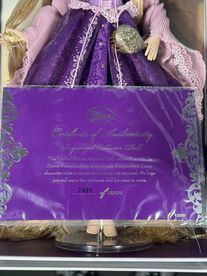 Muñeca Rapunzel Edición Limitada Disney Store 2495/5000 Totalmente Nueva En Caja ¡Con Certificado de Autenticidad! Foto 3 de 4