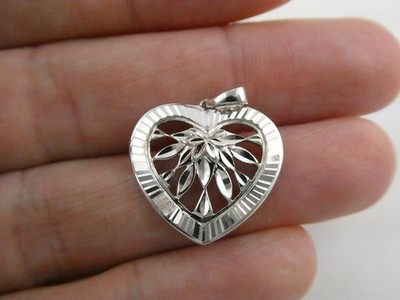 Ross Simons Sterlingsilber geschliffenes Design Herz Anhänger 925 2,2 g 1 Zoll Länge