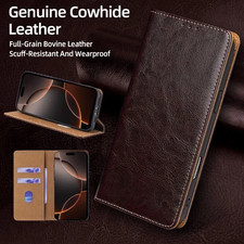 Echt Leder RFID Schutz Flip Case Ständer Cov...