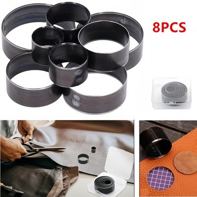 8X Leather Circle Cutter Tool Set Leather Hole Punch Tool Kit Round Cutting Dies