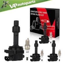 4 For 2000 2001 2002 2003 2004 Volvo V40 1.9L L4 Ignition Coil & Spark Plug