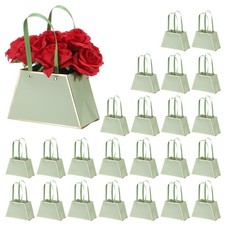 Paper Flower Gift Bags, 24 Pcs Paper Bouquet Flower Gift Bag, Green