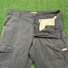 Wrangler Ripstop Cargo Canvas Workwear Pants Mens 38x32" Navy Blue 1070AB0NV