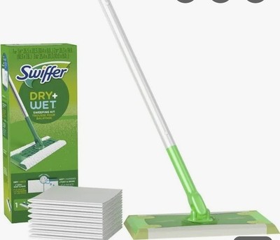 Swiffer Dry + Wet Sweeping Kit Mop Starter Set Open Box Complete