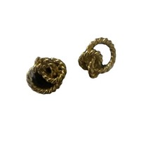 Vintage Twisted Rope Double Knot Gold Tone Pierced Stud Earrings E2-8