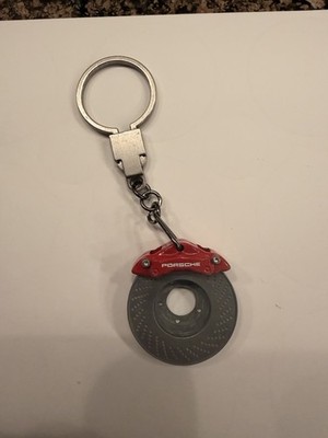 PORSCHE Keychain Red Brake Caliper 911 GT3 GT2 GT4 Spyder Key Ring Fob