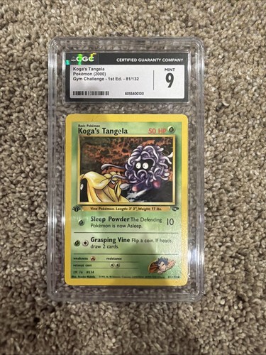 Koga's Tangela (1st Edition) graded CGC 9 for sale on eBay