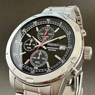 [A3P] Seiko Selection Core Black Dial Chronograph Stainless Steel Quartz Watch