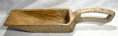 Vtg Handcarved Wooden Scooper Candy Potpourri Trinket Bowl Open Handle Grip