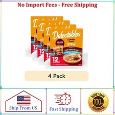  4 pack Delectables Stew Senior 10 Variety Pack Lickable Cat Treats, 12-Pack