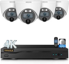 4-cam DVR system HD-Analog Wired 4K Camera TV...