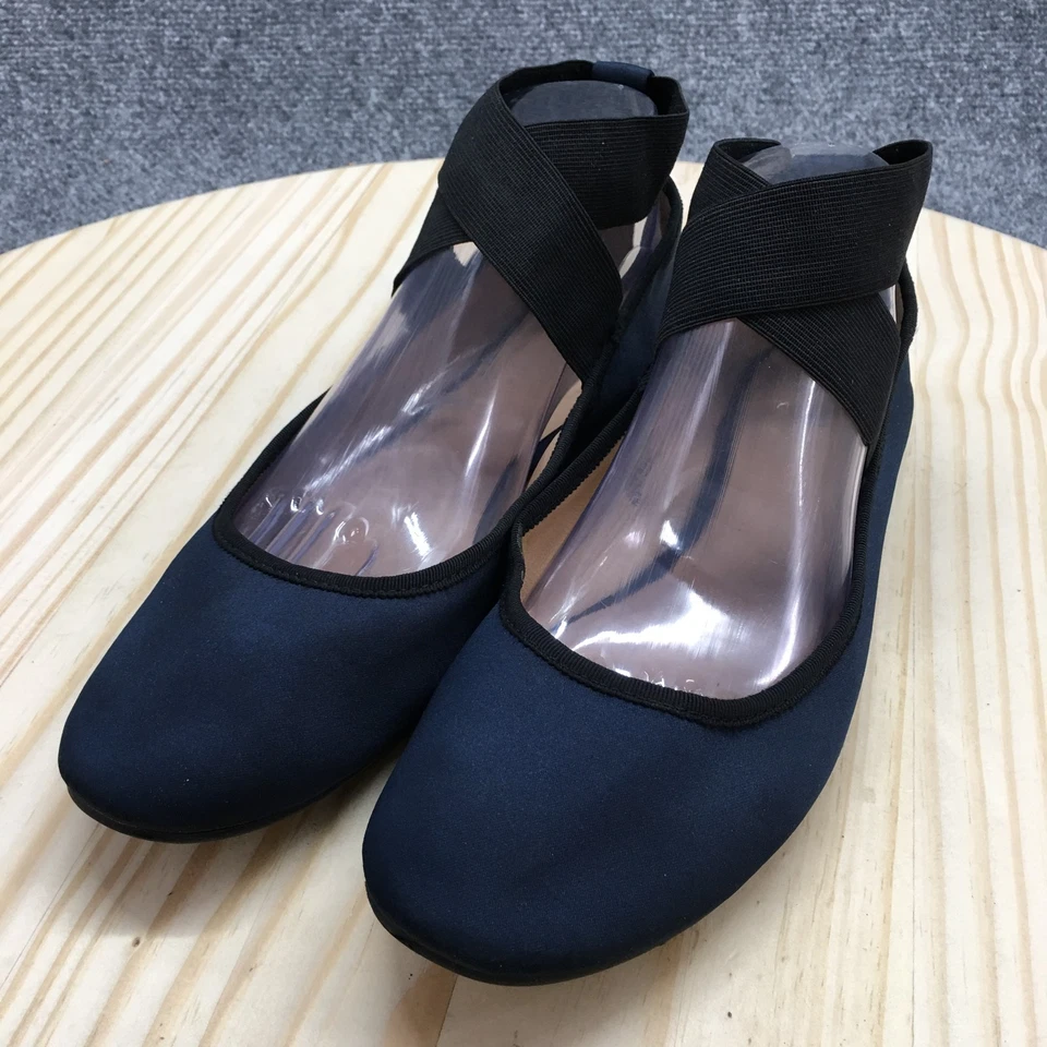 Mossimo Supply Co. Zapatos para mujer 9,5 tobillo envolvente ballet planos azules cómodos informales Foto 3 de 4