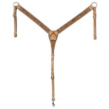 HS HILASON Western Horse Genuine Leather Hand Tooled Floral Design Headstall