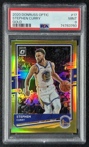 STEPHEN CURRY PSA 9 2020 PANINI DONRUSS OPTIC #17 GOLD PRIZM 6/10 WARRIORS MINT