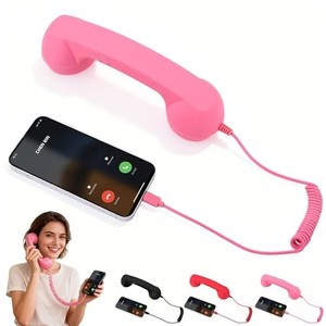 レア⭐hulger レトロ電話ハンドセット バーガンディ レア⭐hulger