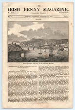 1833 Irish Penny Magazine Front Page, KINSALE TOWN & HARBOUR, CO. CORK  IRELAND