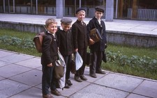 Soviet Union 1970 School Boys Irkutsh Siberia Russia Cold War Kodachrome Slide