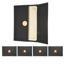 5 Pack Tri-Fold Certificate Holders, 12.6 x 9.1"Gold-Stamped, Black/Yellow