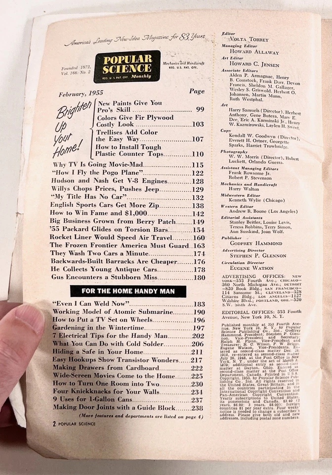 1955 Feb POPULAR SCIENCE Atomic Submarines SUPERSONIC TRAVEL home welding MORE Foto 4 de 4