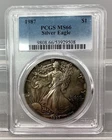 1987 American Silver Eagle - PCGS - MS 66 - Toned