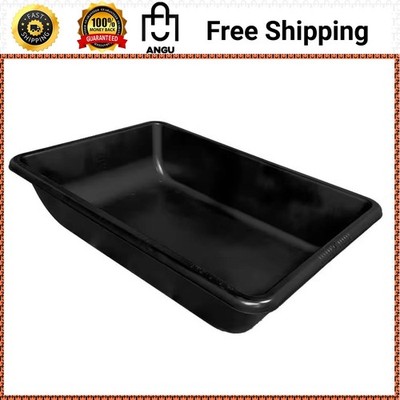 Concrete Mixing Tub Large Plastic Black 36x24x8 Wash Utility Bin 20 Gallon Pan