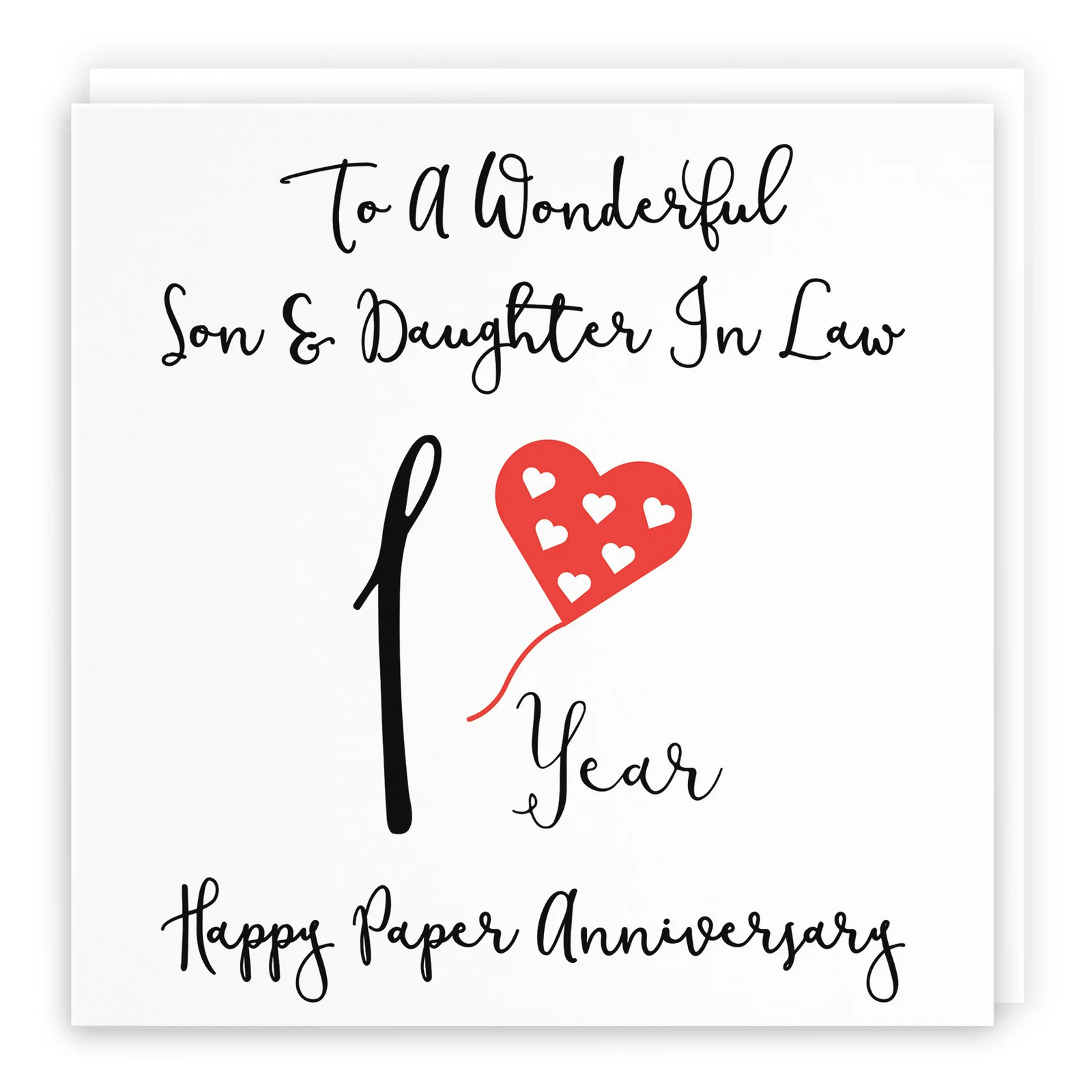 1st Son And Daughter In Law Anniversary Card Love Heart