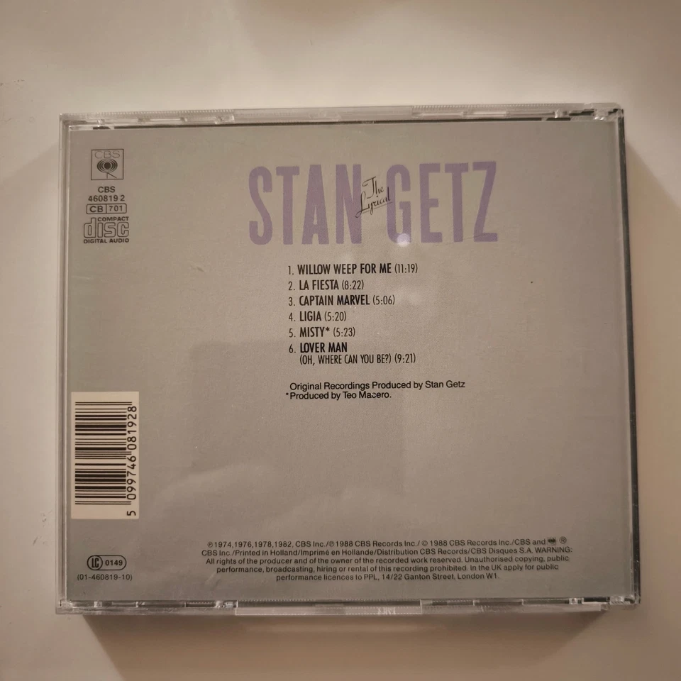 Stan Getz – The Lyrical Stan Getz, CD, Jazz, Columbia - Bild 2 von 2