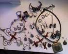 50 pc Vtg 925 Sterling silver estate finds lot 108g All Wearable Mixed Styles