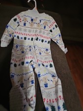 CARTER'S -18 mos. Unisex - FOOTED SLEEPER - Snowman, Tree Candy Cane Snowflake