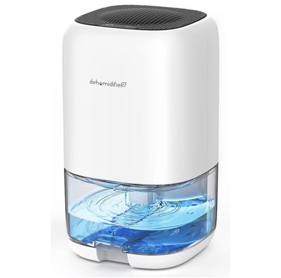 dehumidifie Compact Table Top Dehumidifier White Blue, Auto Shut Off
