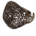Vtg .925 Sterling Silver Filigree Dome Statement Ring Womens Size 7 Adjustable