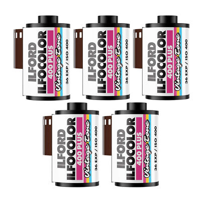 Ilford ILFOCOLOR 400 Plus 35mm Vintage Tone Color Film ISO 400 Bundle 5 Pack