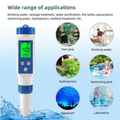 PH Meter TDS/EC/Salinity/Temperature Meter Digital Water Quality Monitor Tester