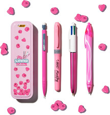 Bic, My Summer Collection Pink Box, Penna Gel Quick Dry a Sfera a Scatto 4 Color
