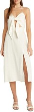 Willow Tie Front Midi Dress WOMENS SIZE M MEDIUM IVORY NWOT
