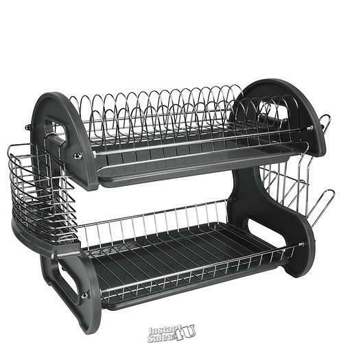HomeBasics Abtropfgestell Utensilienhalter Spüle Tasse Abtropffläche Kunststoff SCHWARZ - Bild 1 von 3