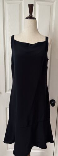 Chanel Vintage Silk Black Sleeveless Dress Size 42