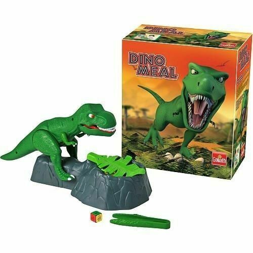 DINO MEAL Game Green T-REX DINOSAUR with Nest Base for Parts Tested, Works