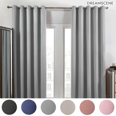 Dreamscene Eyelet Blackout Curtains PAIR Of Thermal Ring Top Ready Made Luxury E - Foto 9