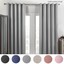 Thermal Blackout Curtains Pair With Eyelet Heading - Energy Saving, Noise Reducing, Ready Made