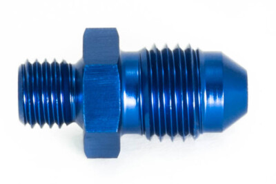 Gewindeadapter M8x1,25 zu Dash 4 / -4 AN / JIC 4  Blau eloxiert 7/16 - 20UNF