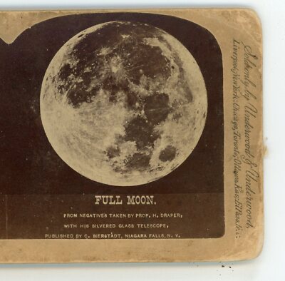 Full Moon Professor Draper Negative C. Bierstadt Stereoview