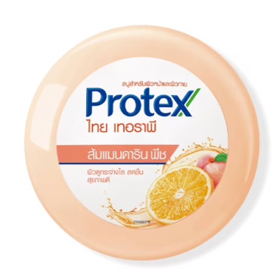 3xProtex Thai Therapy Soap Mandarin Peach Skin Face & Body Wash Soap  145 g.