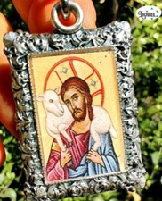 Jesus Christ GOOD SHEPHERD Keychain, Christian Religious Charm, Power of Faith