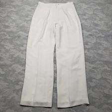 Pendelton Pants Womens 8 White Pleated Front Soft Silky Straight Leg Classy...